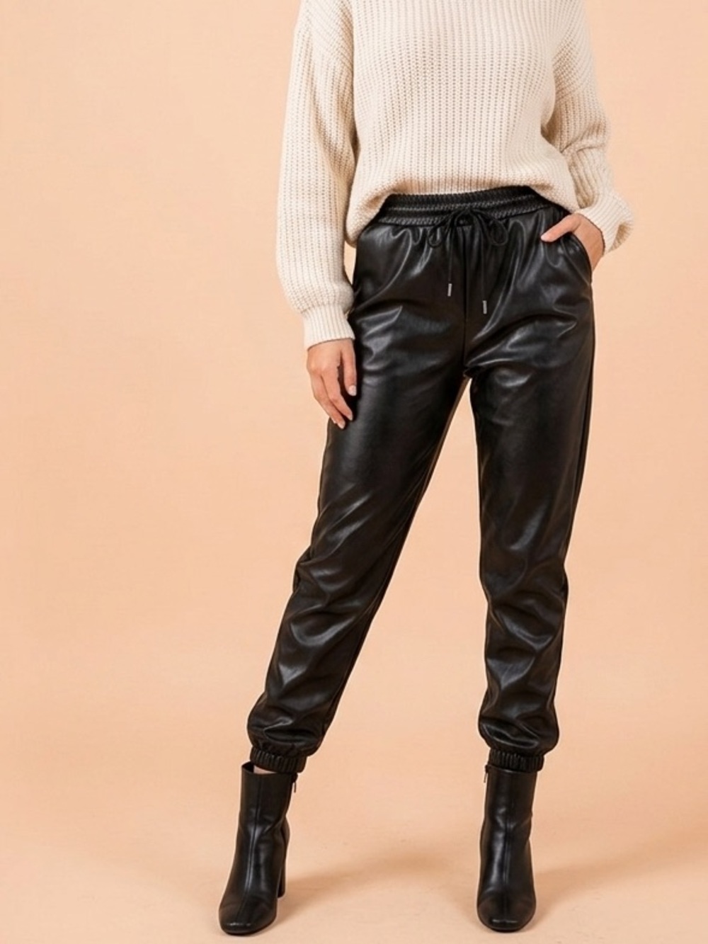 Saints 21 Black High Rise High Waisted Leather Pants Size S
